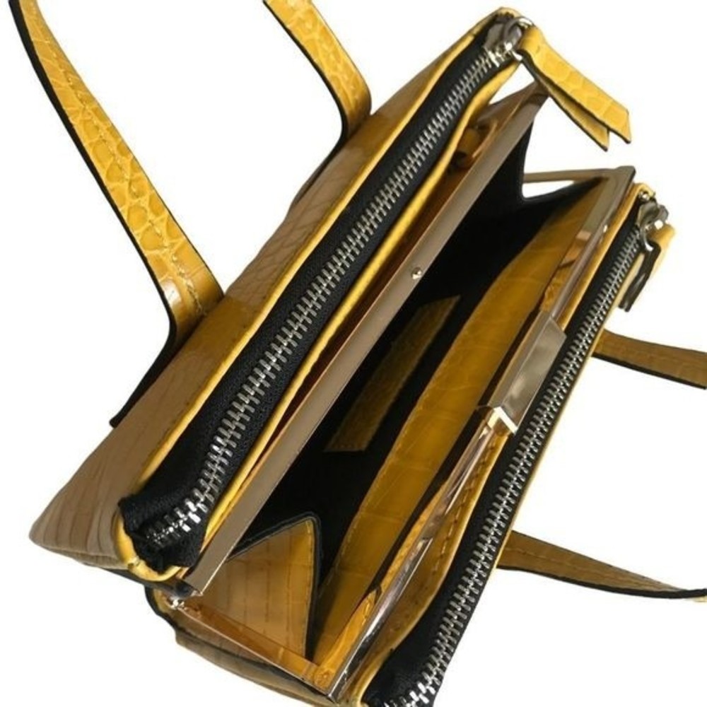 ZARA Bag Mini Shoulder/Hand Straps Yellow & Black Size 8”L x 3”W x 5”D - Picture 5 of 10